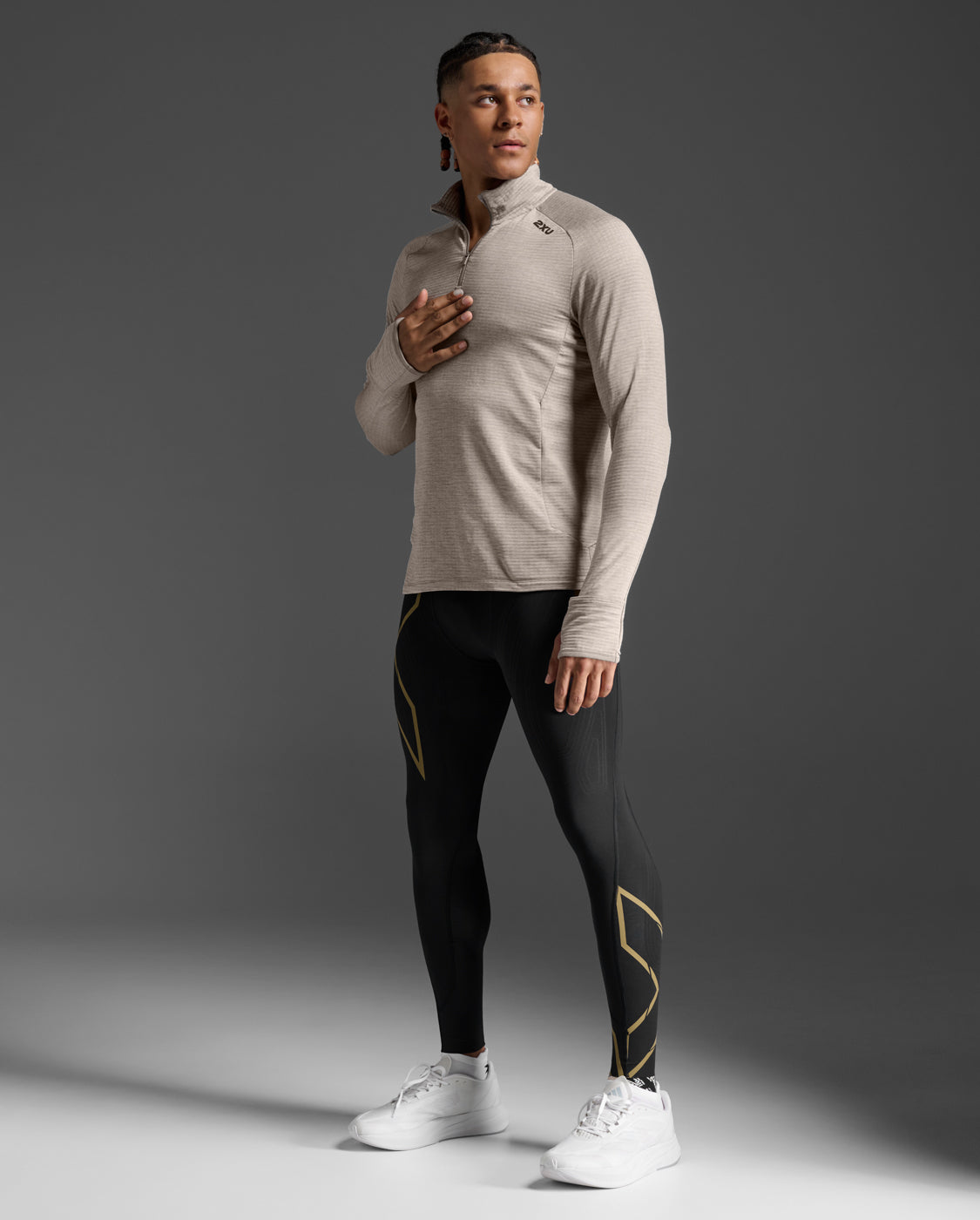 メンズ イグニション1/4ジップ ロングスリーブ MR7318A CAR/BRF