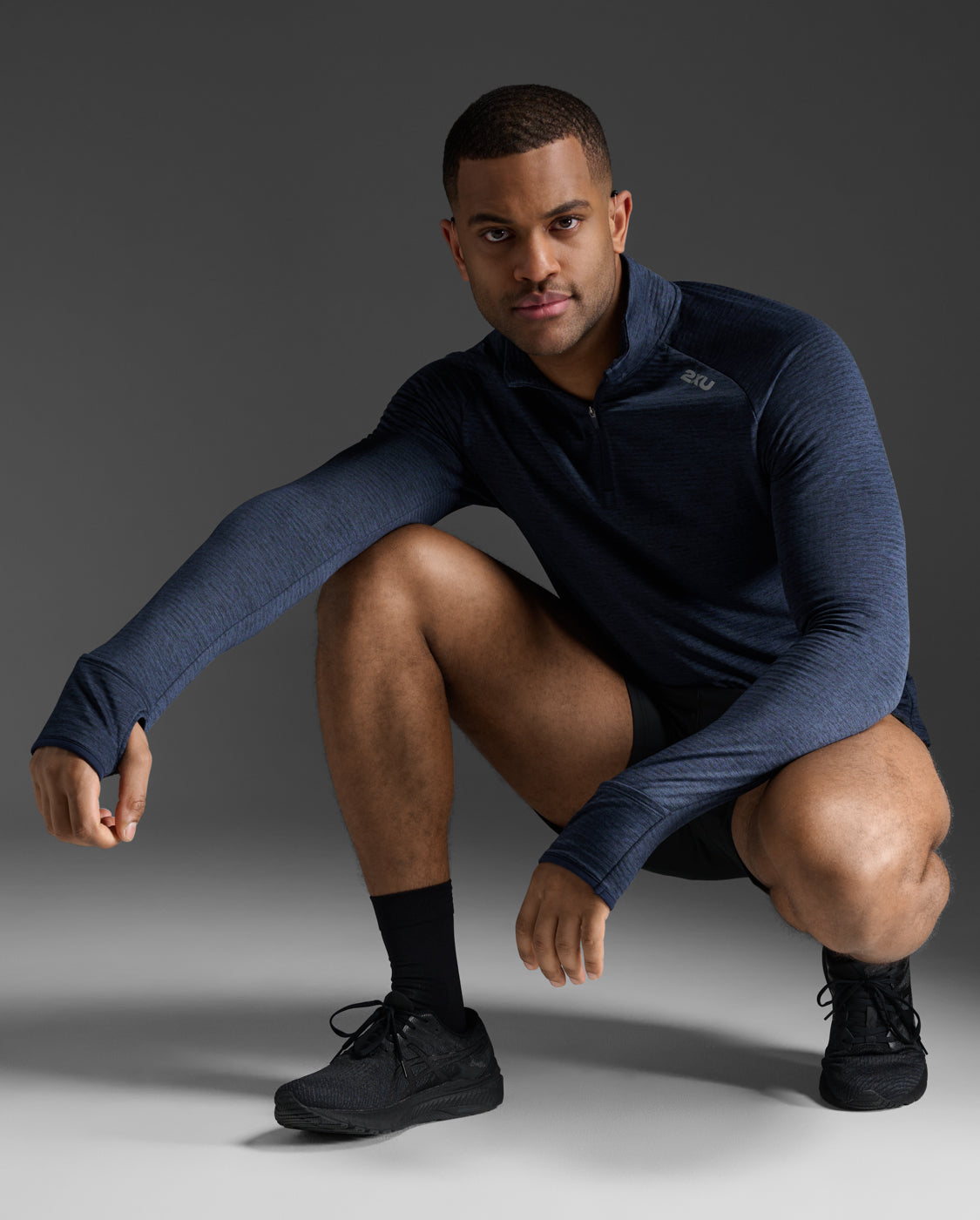 メンズ イグニション1/4ジップ ロングスリーブ MR7318A MDN/SRF