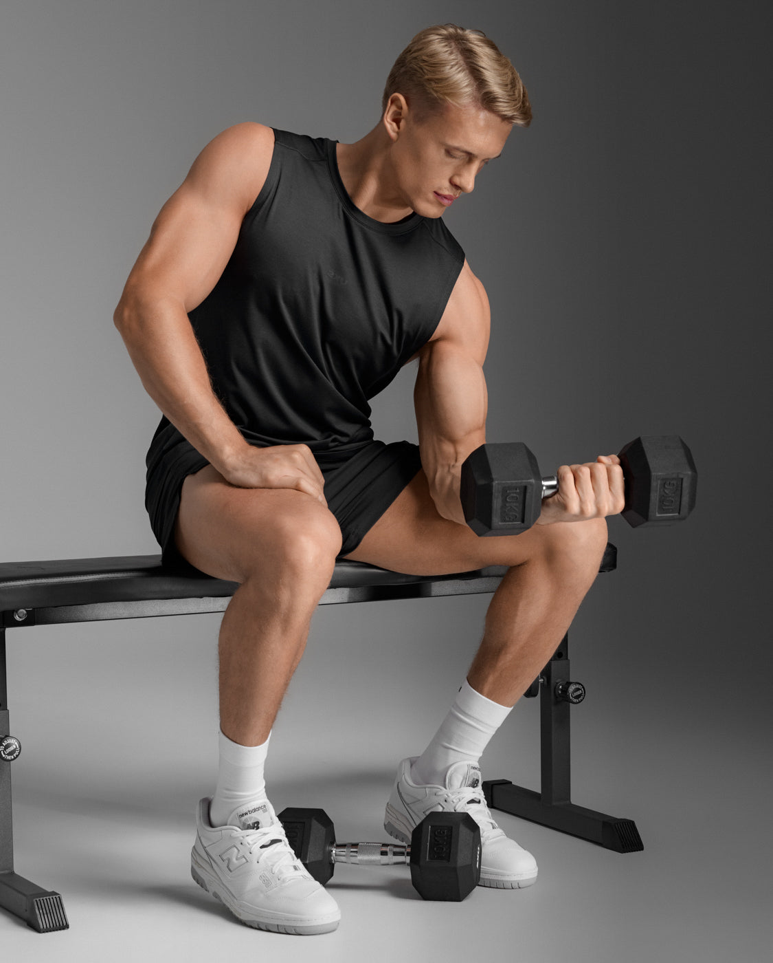 メンズ モーションソフトジャージータンク MR7392A BLK/BLK