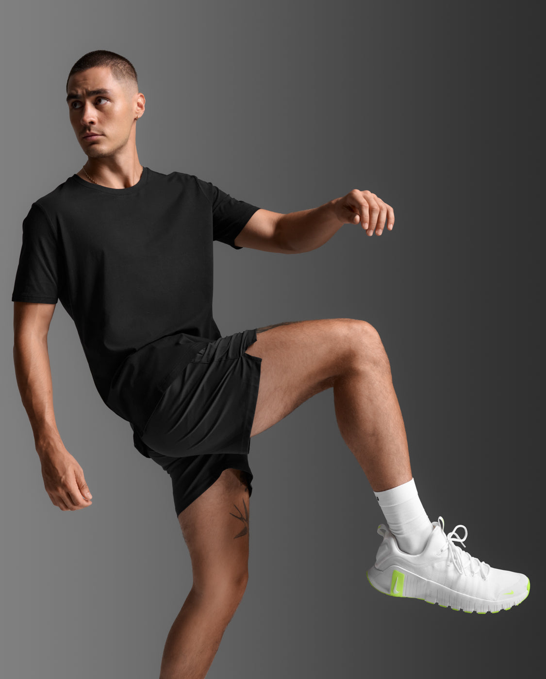 【NEW】メンズ モーションコットン フレックスTeeシャツ MR7427A BLK/BLK