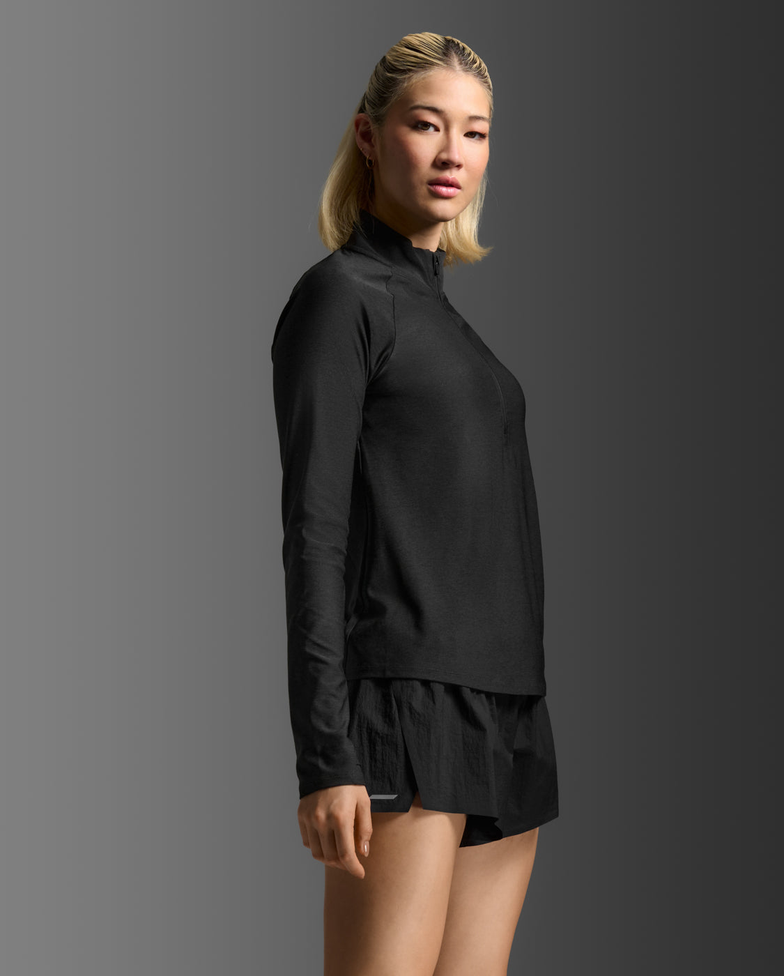 【NEW】ウィメンズ エアロ1/2 ジップ ロングスリーブ WR7245A BLK/SRF